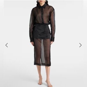 NWT Oak + Fort Sheer Organza Midi Skirt- Brand New